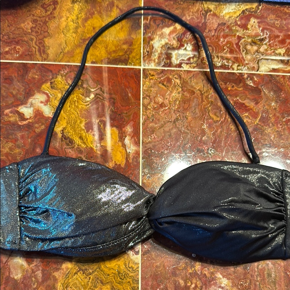 Victoria's Secret Black and Silver Bandeau Bikini
